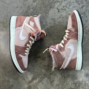 Air Jordan 1 Zoom CMFT Fossil Stone Brown CT0978-201 Mens 10.5 High Top